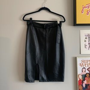 HAVE Black Leather Skirt
